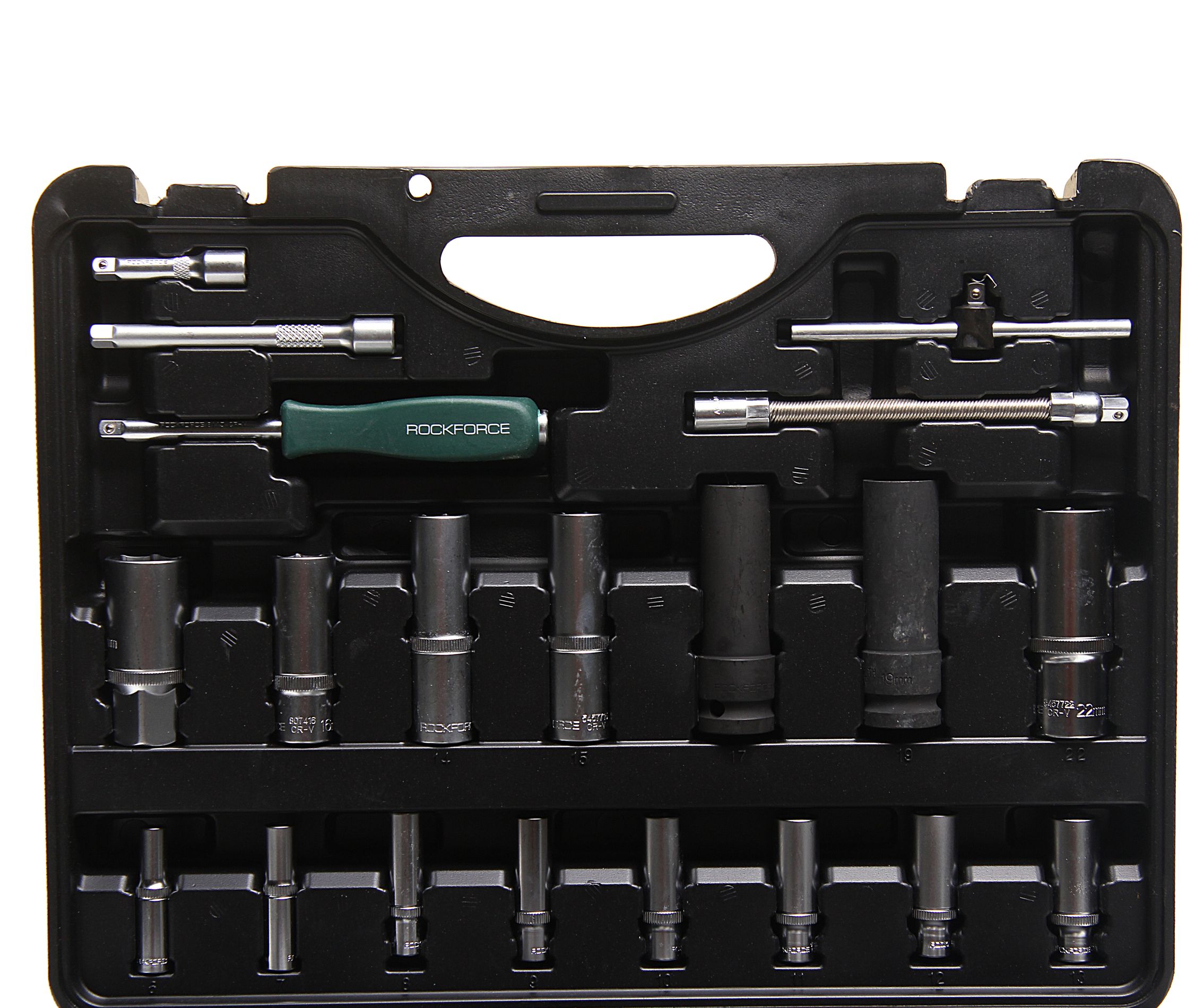 Набор торцевых головок и вставок RF-41082-5-PREMIUM: 1/2" & 1/4"DR 6-гранных 108пр.+ 6пр. ROCKFORCE /1/3