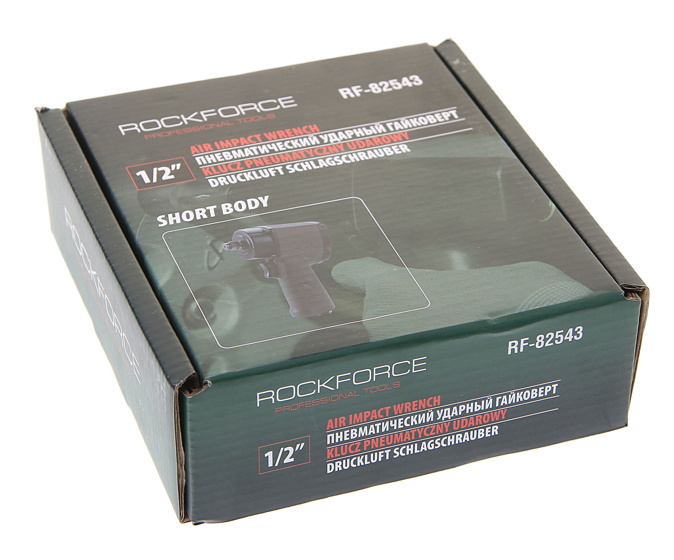 Пневмогайковерт RF-82543 ударный "Compact" с реверсом и регул усилия 1/2" (650Hм, 9800 об/мин,6.3bar,226 л/мин,1.9кг) ROCKFORCE /1/10