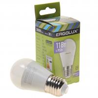 Лампа светодиодная Е27 G45 11W дневной свет ERGOLUX 1/10/100