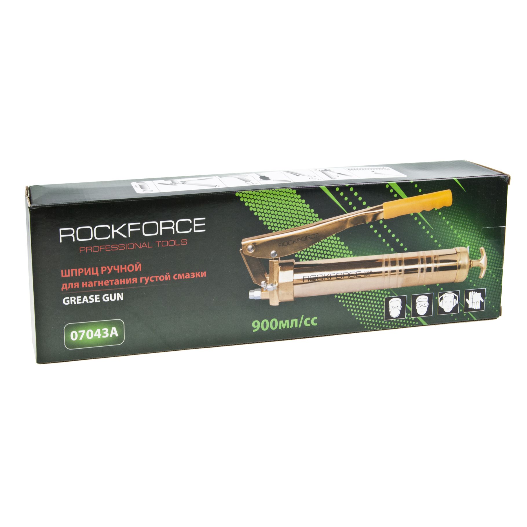 Шприц рычажно-плунжерный RF-07043Aдля нагнетания густой смазки 900мл ROCKFORCE /1