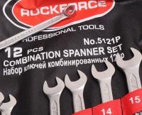 Набор ключей комбинированных RF-5121P: 12пр., 8-24мм (на полотне) ROCKFORCE /1/12