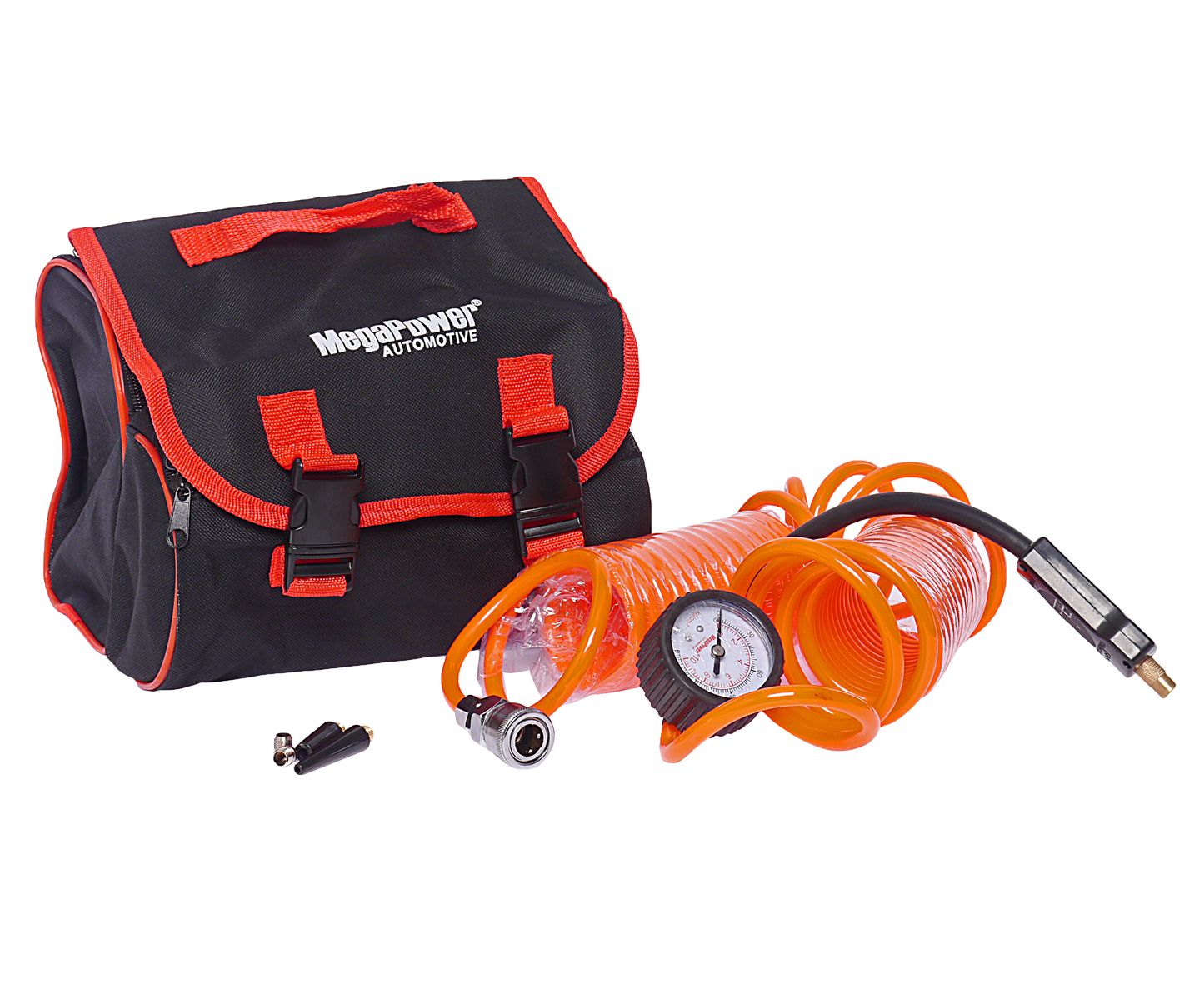 Компрессор M-10001 поршневой 150PSI (45л/мин, 23А) длинный шланг, в сумке 12V MEGAPOWER /1/4 HIT