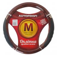 Оплетка руля GL-1025 RED/WOOD экокожа с гелевым наполнителем AUTOPROFI /1/10