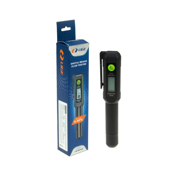 Тестер для тормозной жидкости цифровой (DOT3/DOT4/DOT5.1) (4-30mA, 1-1.5V, 1хААА) LG-94726 LIGE /1/100