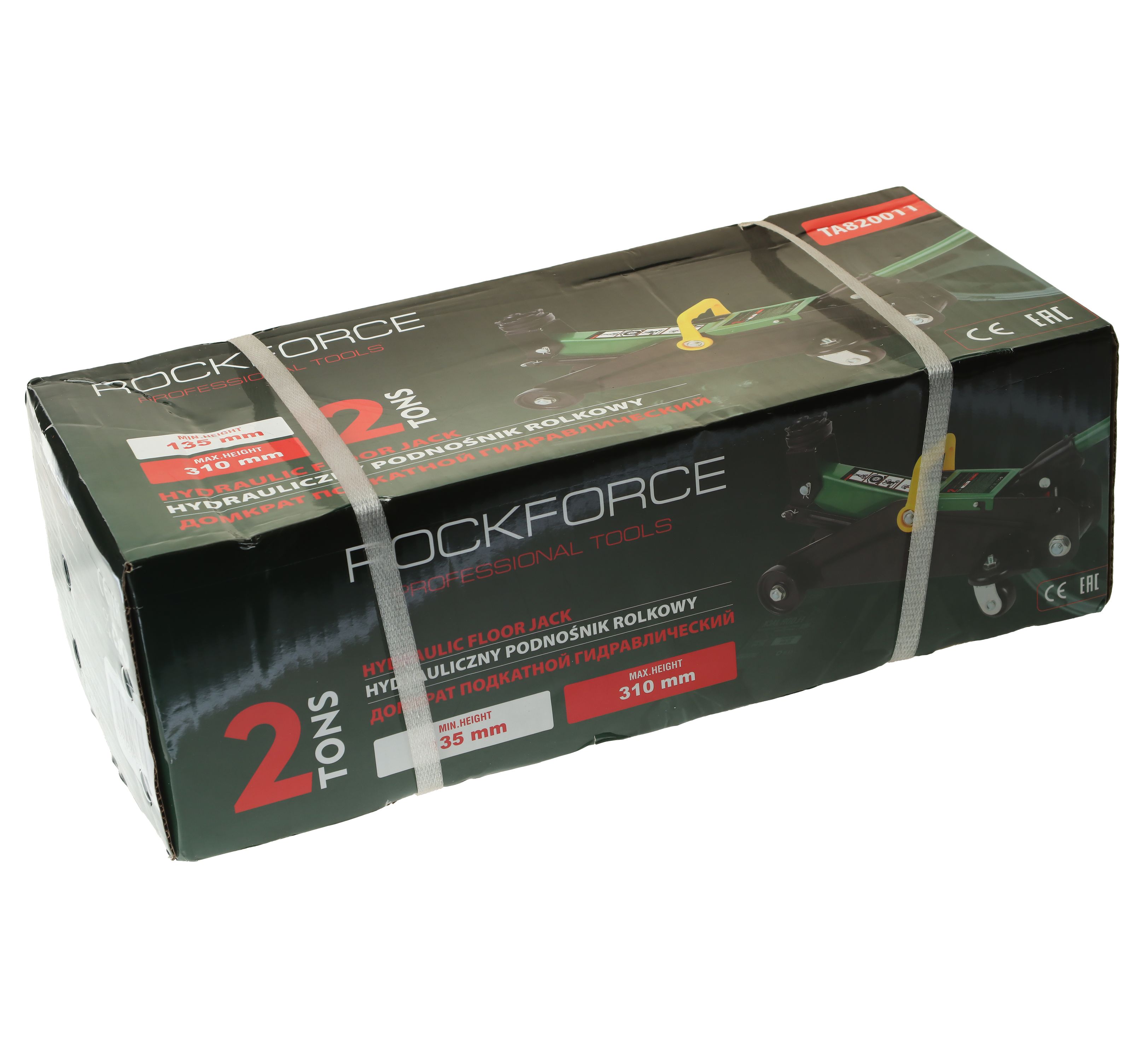 Домкрат гидравлический RF-TA820011 подкатной 2т (выс.подъема 135-310мм) ROCKFORCE /1
