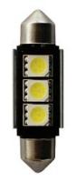 Автолампа C5W (SV8,5) 3 SMD 5050 WHITE 6000K 36мм 60лм  24V MEGAPOWER /10 /100