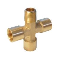WDK-23FMB Фитинг X - образный, резъба 1/4" PT, F-F-F-M (внутренний/внешний), латунь
