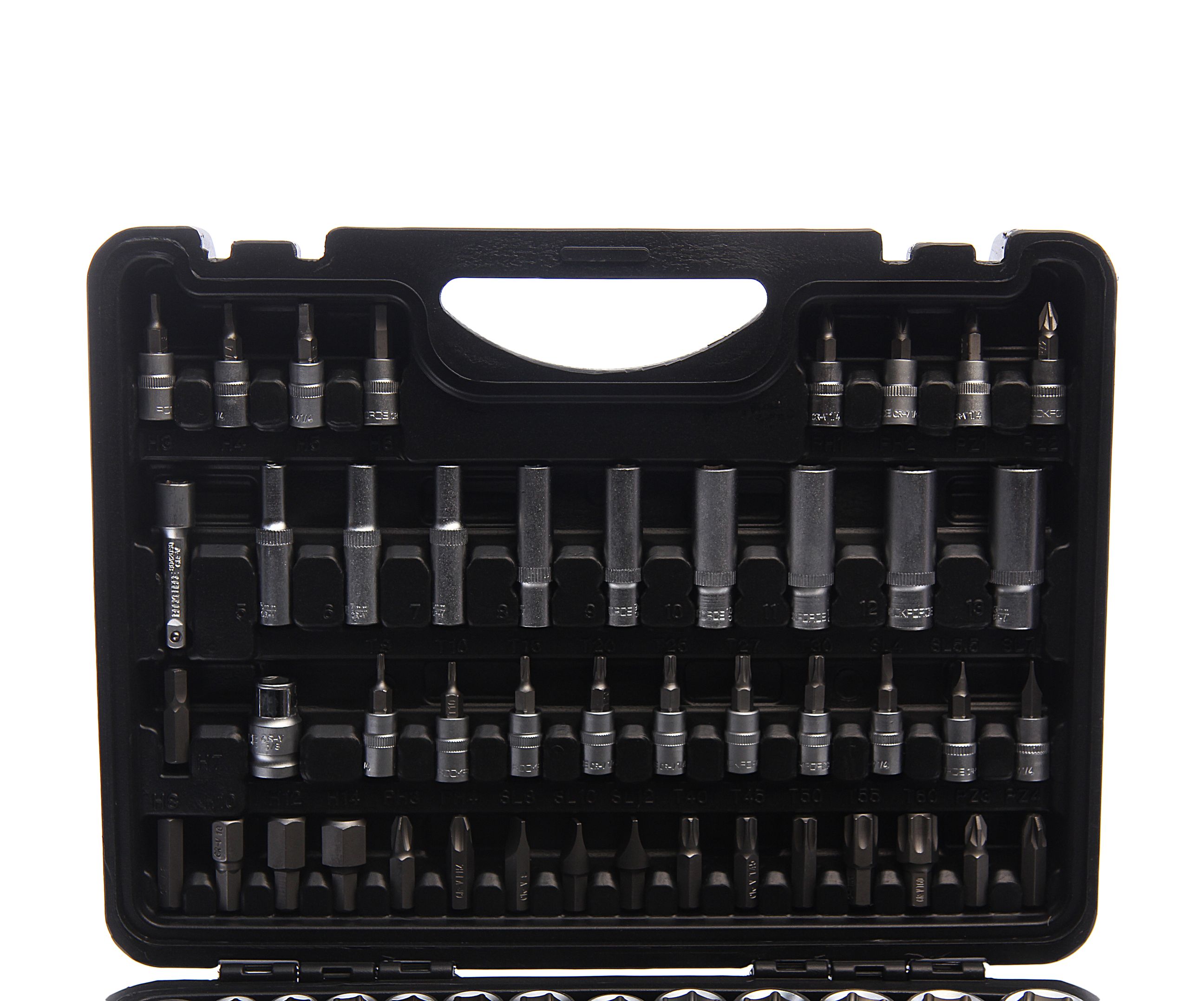 Набор торцевых головок и вставок RF-41082-5DS: 1/4" & 3/8"DR 6-гранных 108пр. ROCKFORCE /1/8