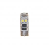 Автолампа T10W (W2,1x9,5d) 8 SMD 3528 WHITE 6000K с блокиратором ошибок CANbus 144лм   12V MEGAPOWER /10 /100