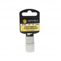 Головка торцевая 16мм 1/2" 6-гранная L=40мм (с держателем) ЭВРИКА ER-91309H 1/160