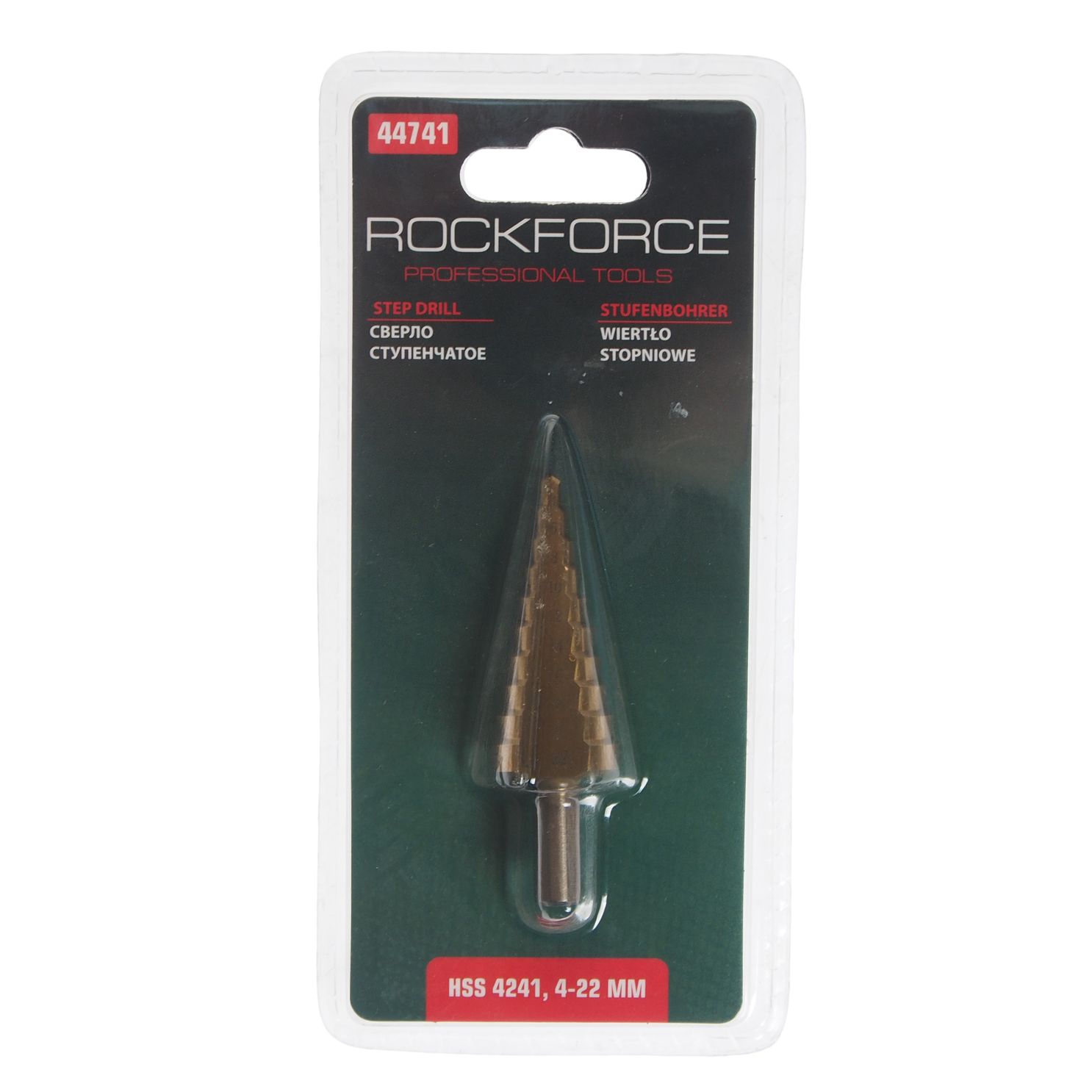 Сверло ступенчатое HSS 4241(4-22мм), в блистере  ROCKFORCE /1