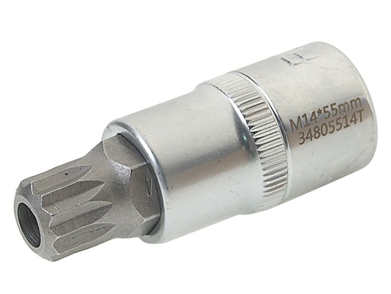 Головка-бита SPLINE 12-лучевая M14 1/2" (L-55мм) с отверстием ROCKFORCE /1