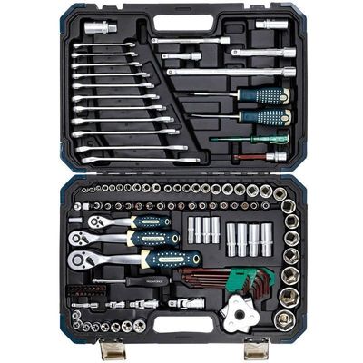 Набор инструмента RF-LIGHT-41212-5: 1/2"&1/4"&3/8"DR с 6-гранными головками 121пр. ROCKFORCE /1/2