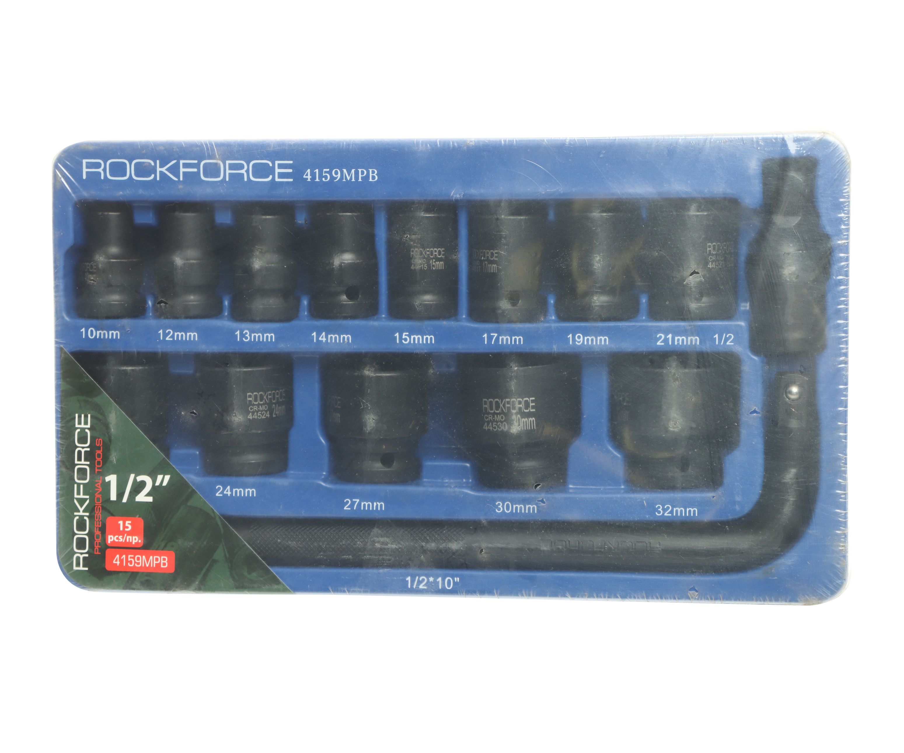 Набор головок RF-4159MPB ударных 15пр., 1/2", 6гр.(10,12-19,21,22,24,27,30,32), в ложементе ROCKFORCE /1