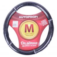 Оплетка руля GL-1025 BLACK/WOOD экокожа с гелевым наполнителем AUTOPROFI /1/10