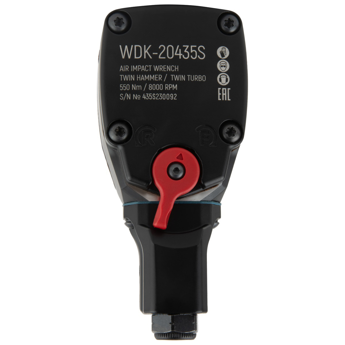 WDK-20435S Гайковерт пневматический ударный компактный 1/2", 550 Нм,  TWIN TURBO