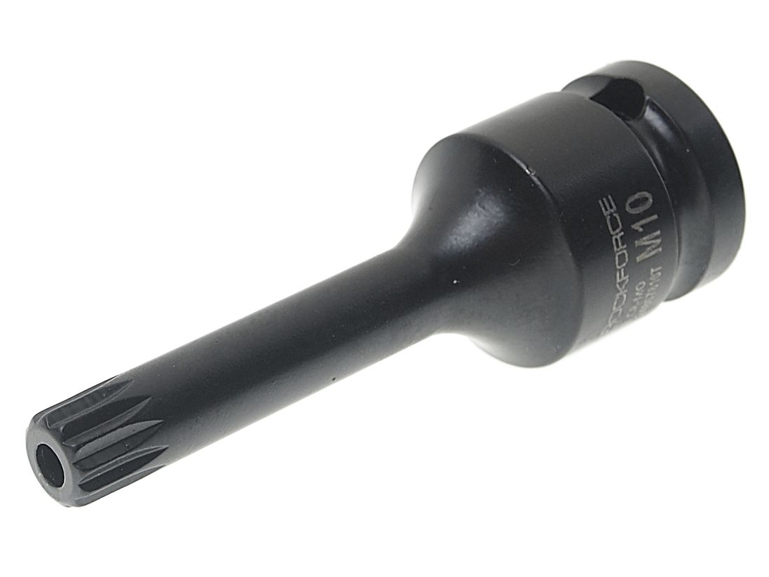 Головка-бита SPLINE глубокая ударная 1/2", M10 с отверстием ROCKFORCE RF-24807810T /1
