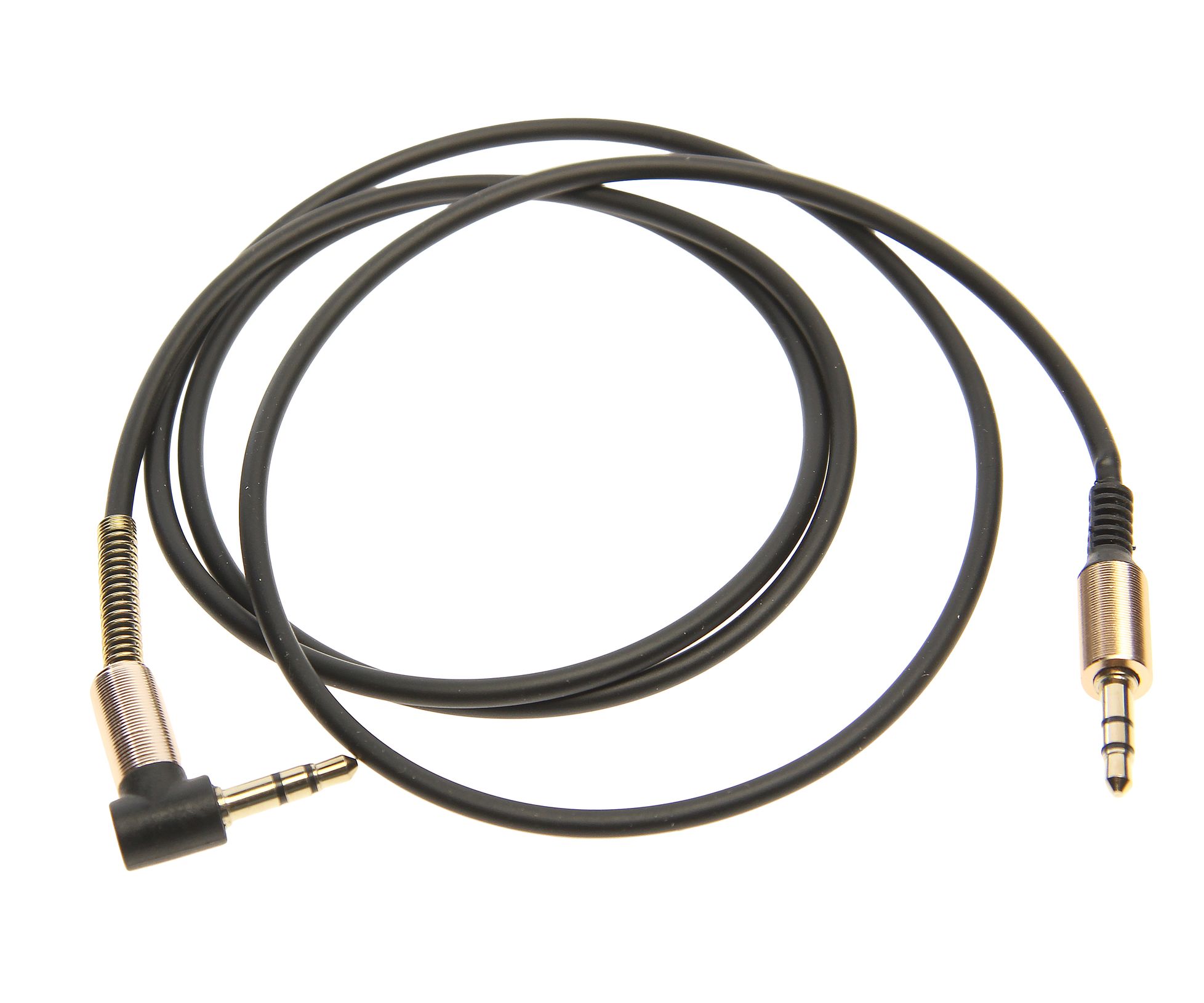 Аудиокабель AUX 3.5(m)-3.5(m) 0.9м, угловой, черный в оплетке, RH-WT62 /1