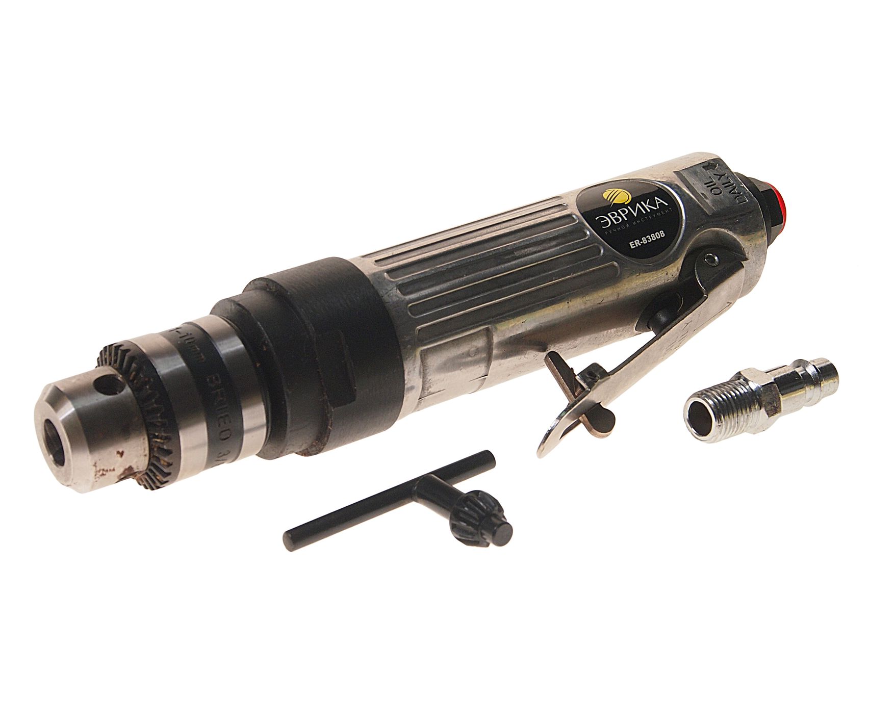 Пневмодрель ER-83808 прямая 3/8", 2500 об/мин ЭВРИКА 1/10