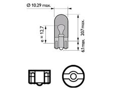 Автолампа WY5W (W2.1*9.5d) YELLOW 12V PHILIPS /10/200