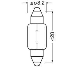 Автолампа C3W (SV7/8) 28мм 12V OSRAM /10/50/200