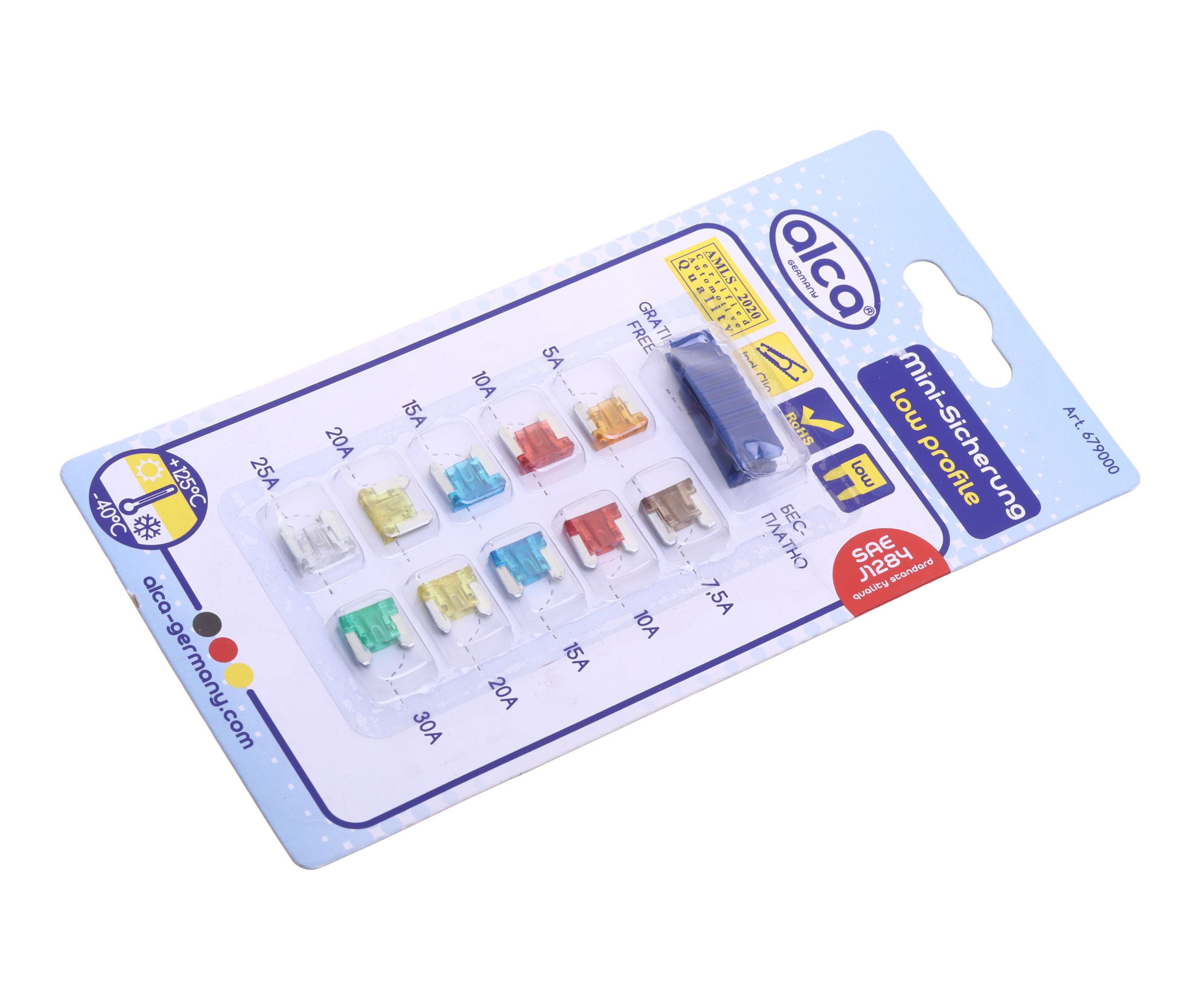 Набор флажковых предохранителей 5-30A MINI LOW PROFILE (10шт) ALCA /1/50