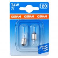 Автолампа T4W (BA9s) (блистер, 2шт) 12V OSRAM /1/10