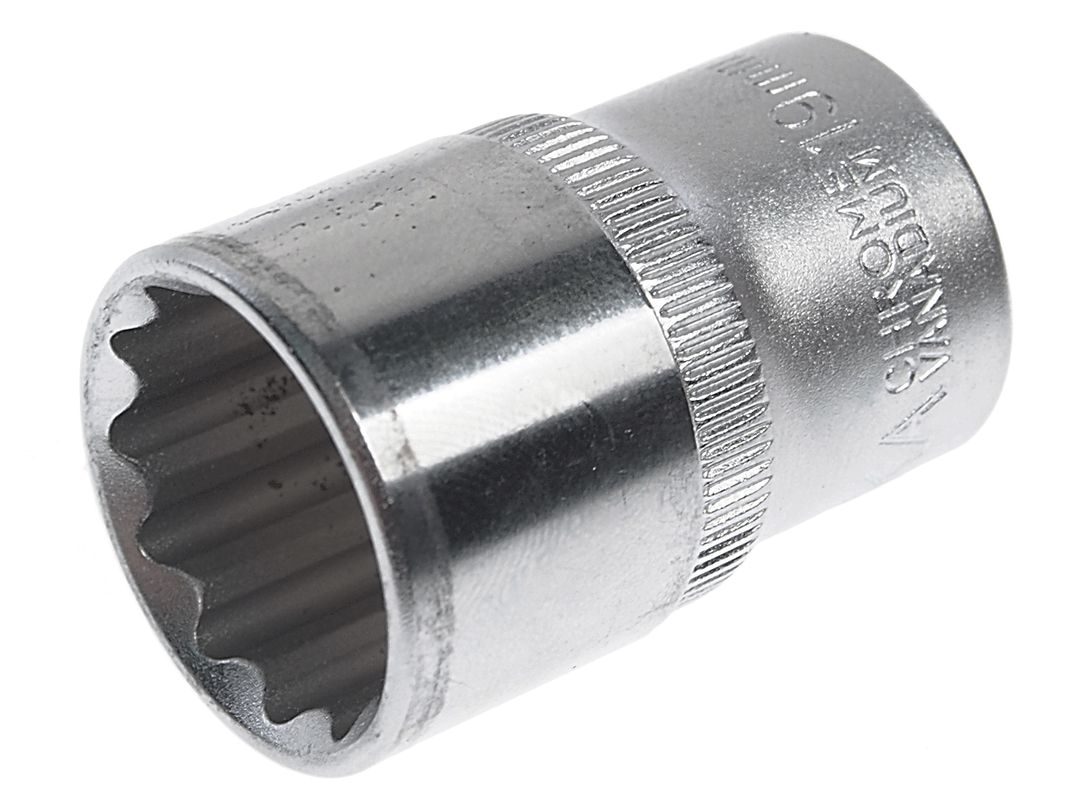 Головка торцевая 19мм 1/2" 12-гранная L=40мм ЭВРИКА ER-91312-12 /1/18