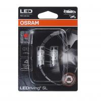 Автолампа W5W (W2.1x9.5d) LED (блистер, 2шт) RED 12V OSRAM /1/10