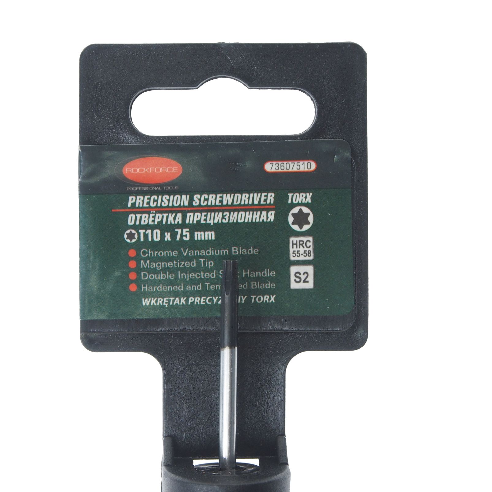 Отвертка RF-73607510 TORX ювелирная  Т10х75мм ROCKFORCE /1/10