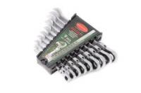 Набор ключей комбинированных RF-51092F: трещоточных с шарниром 9пр., (8,10,12,13,14,16,17,18,19мм) (пластик. держатель) ROCKFORCE /1/12