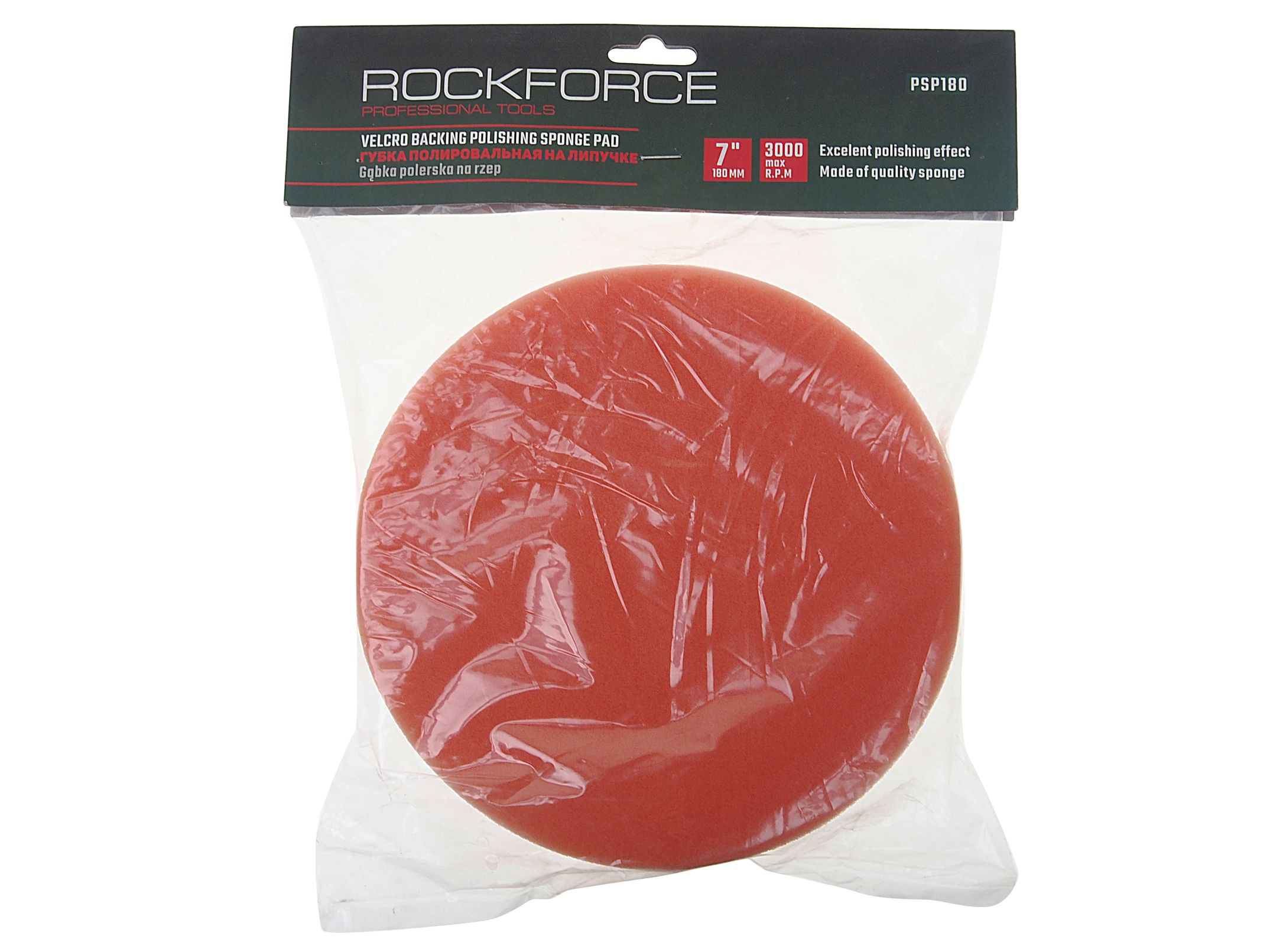 Губка полировальная самоцепляющаяся 180мм  ROCKFORCE /1