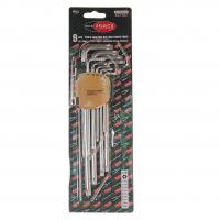 Набор ключей TORX RF-5098TXL: экстрадлинных  Т10Н-Т50Н- с отверстием 9пр. на пласт. держат. ROCKFORCE /1/10/50