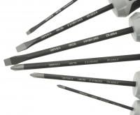 Набор отверток ER-M08-6  SL3.5x75 Ø3, SL5.5x100 Ø5, SL6.5x125 Ø6; PH0x75 Ø3, PH1x100 Ø5, PH2x125 Ø6, стержень S2, 6 предметов HRC≥59 ЭВРИКА /1/12 NEW