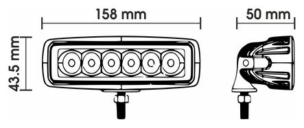 Фара светодиодная WL-118BF 6LED ближний свет 18W (165х80x55мм) 10-30V ВЫМПЕЛ /1/30