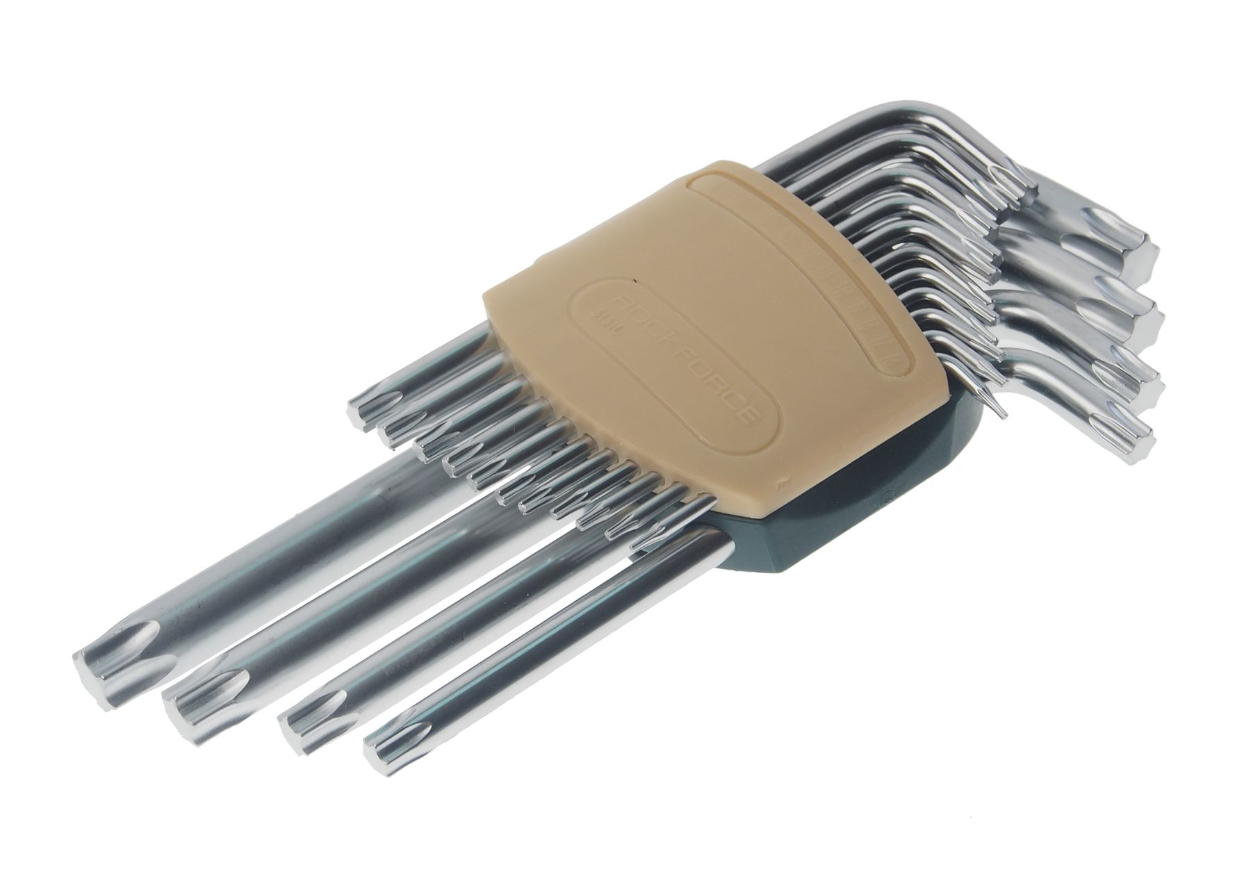 Набор ключей RF-5151L Г-образных TORX длинных, 15пр.(Т6,Т7,Т8,Т9,Т10,Т15,Т20,Т25,Т27,T30,T40,T45,T50,T55,T60)в пластиковом держателе ROCKFORCE