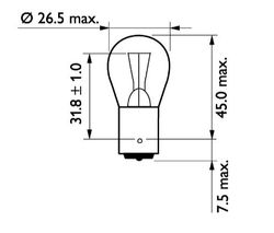 Автолампа P21W (BA15s) MasterDuty 24V PHILIPS /10/200
