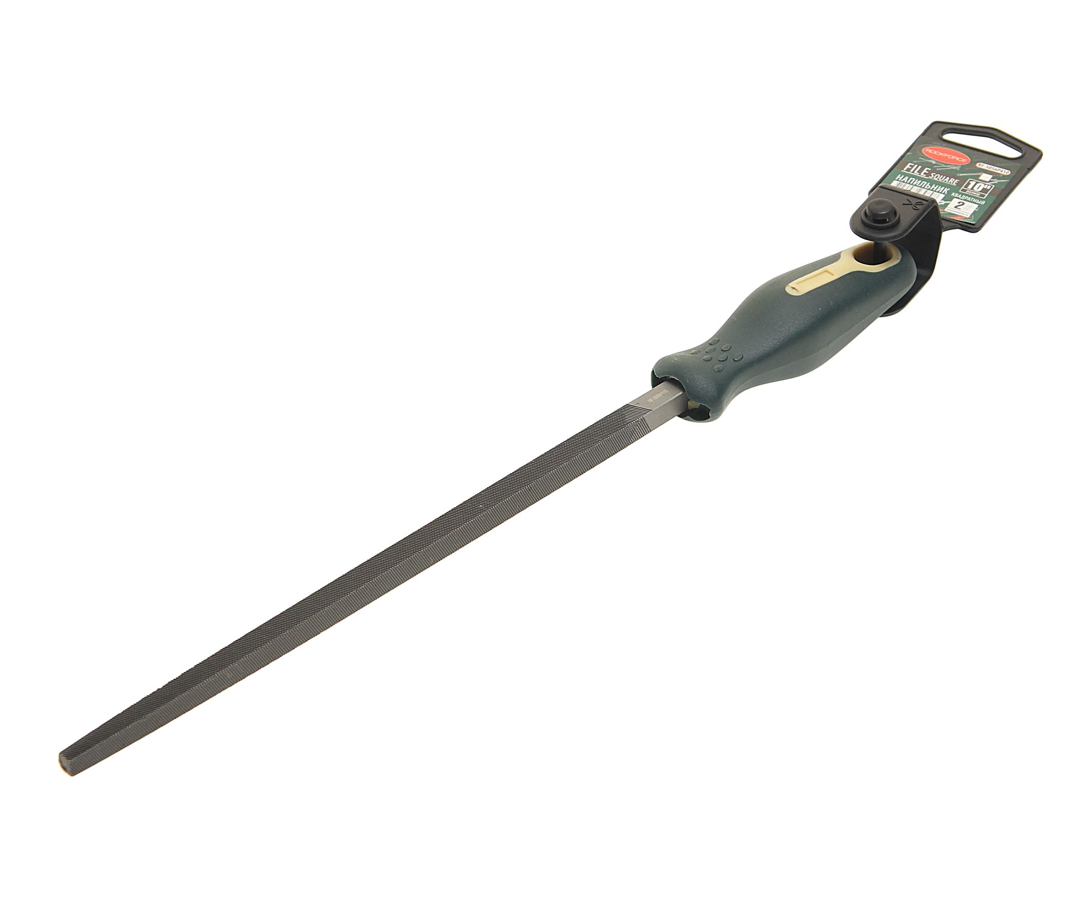 Напильник RF-5056P410 квадратный 10"-250мм, на пластиковом держателе ROCKFORCE /1/10