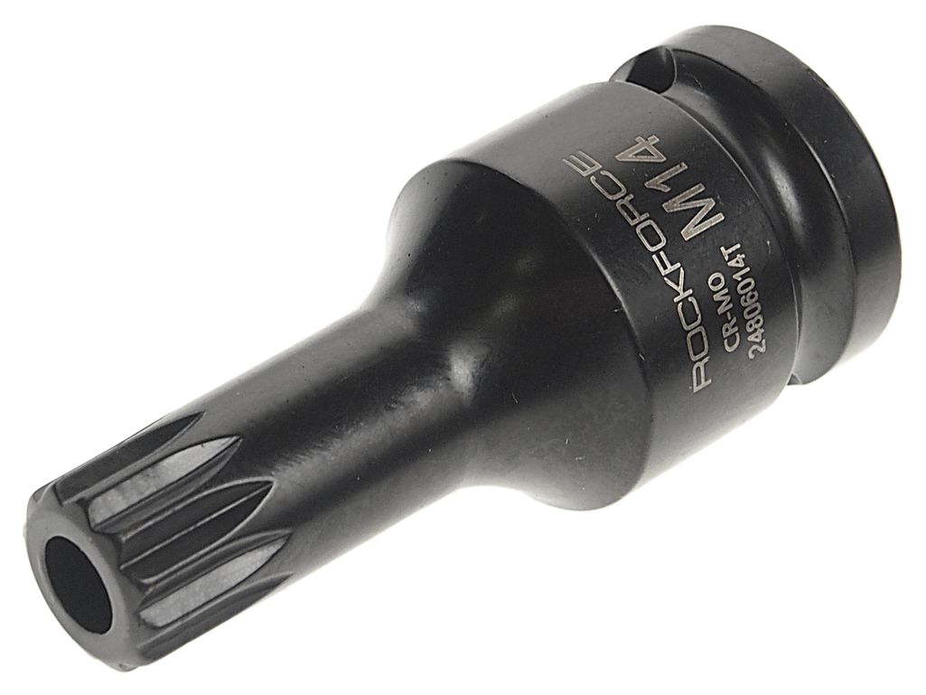 Головка-бита SPLINE ударная  1/2", M14 с отверстием ROCKFORCE RF-24806014T /1/10/300