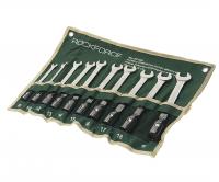 Набор ключей рожково-торцевых RF-5010R: шарнирных 10пр. (8, 10, 12-19мм),на полотне ROCKFORCE /1/10