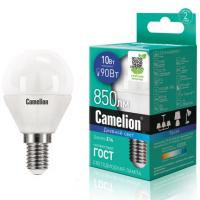 Лампа светодиодная E14 G45 10W дневной свет CAMELION 1/10/100