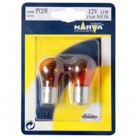 Автолампа PY21W (BAU15s) YELLOW (блистер, 2шт) 12V NARVA /1/10
