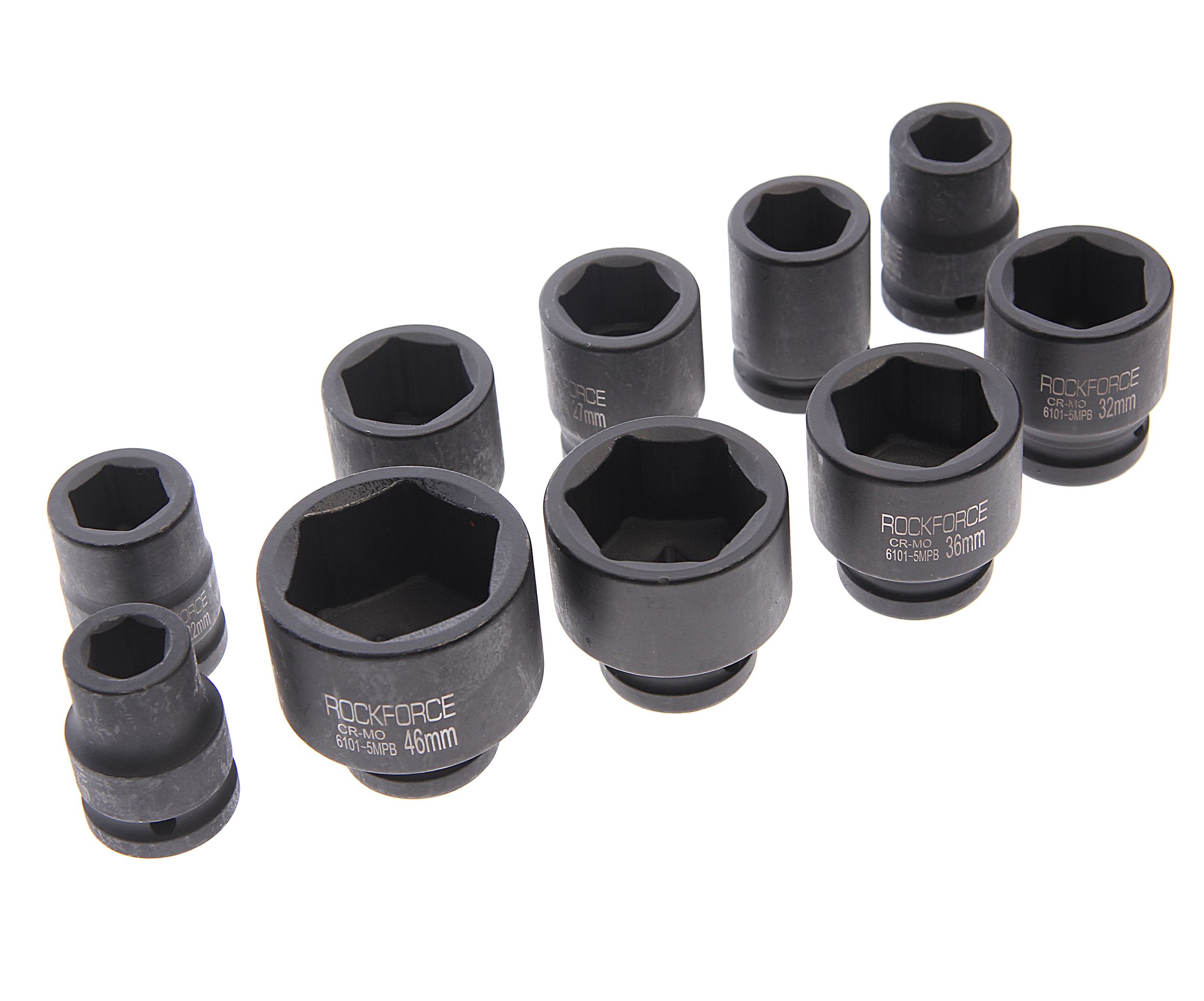 Набор головок RF-6101-5MPB ударных 10пр.,3/4", 6гр. (17,19,22,24,27,30,32,36,41,46мм), в метал. кейсе ROCKFORCE /1/6