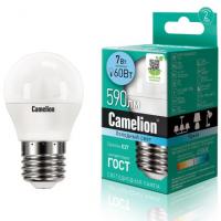 Лампа светодиодная E27 G45 7W холодный свет CAMELION 1/10/100