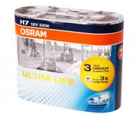 Автолампа H7 (55) PX26d ULTRA LIFE (евробокс, 2шт) 12V OSRAM /1/10