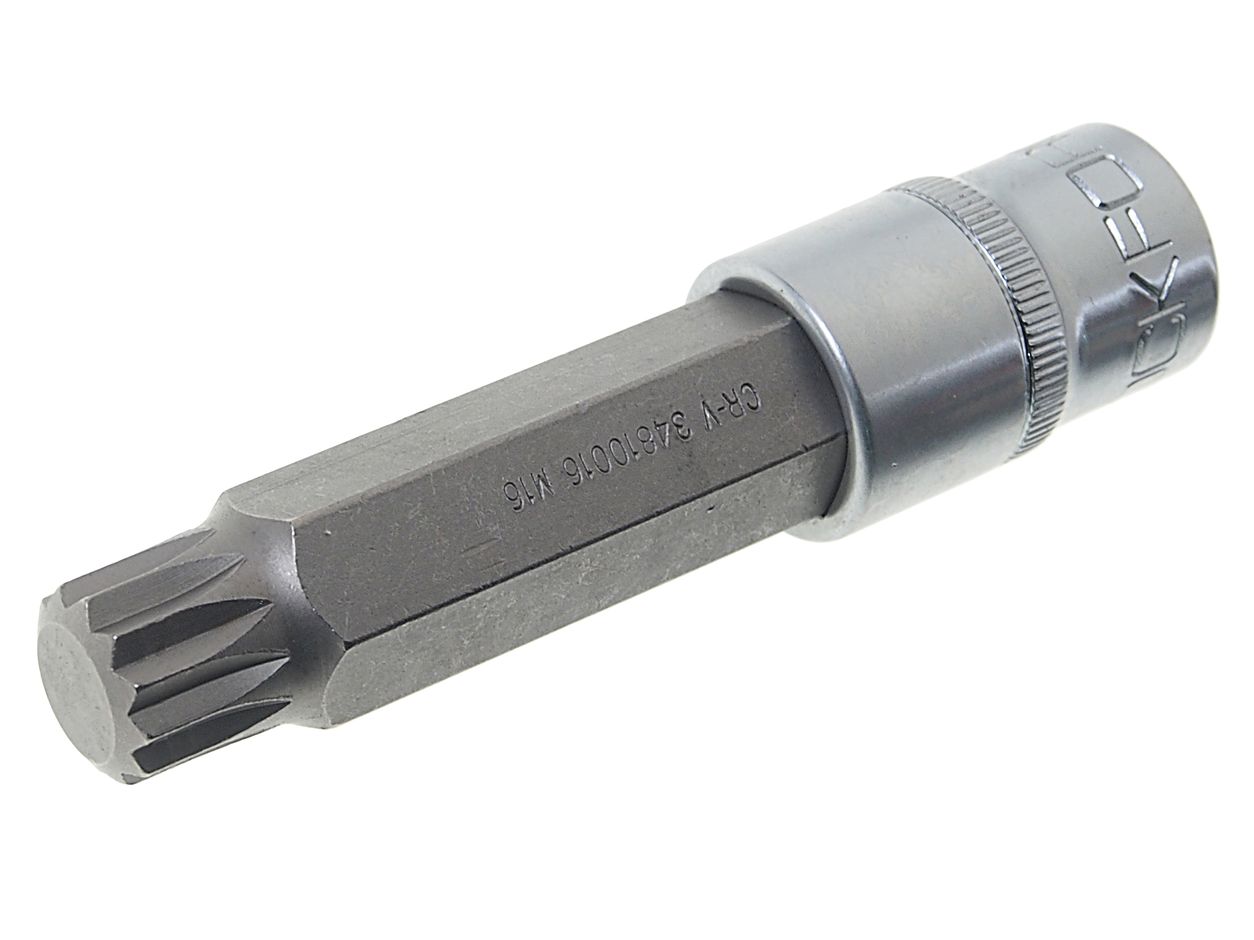 Головка-бита SPLINE 12-лучевая M16 1/2" (L-100мм) ROCKFORCE /1