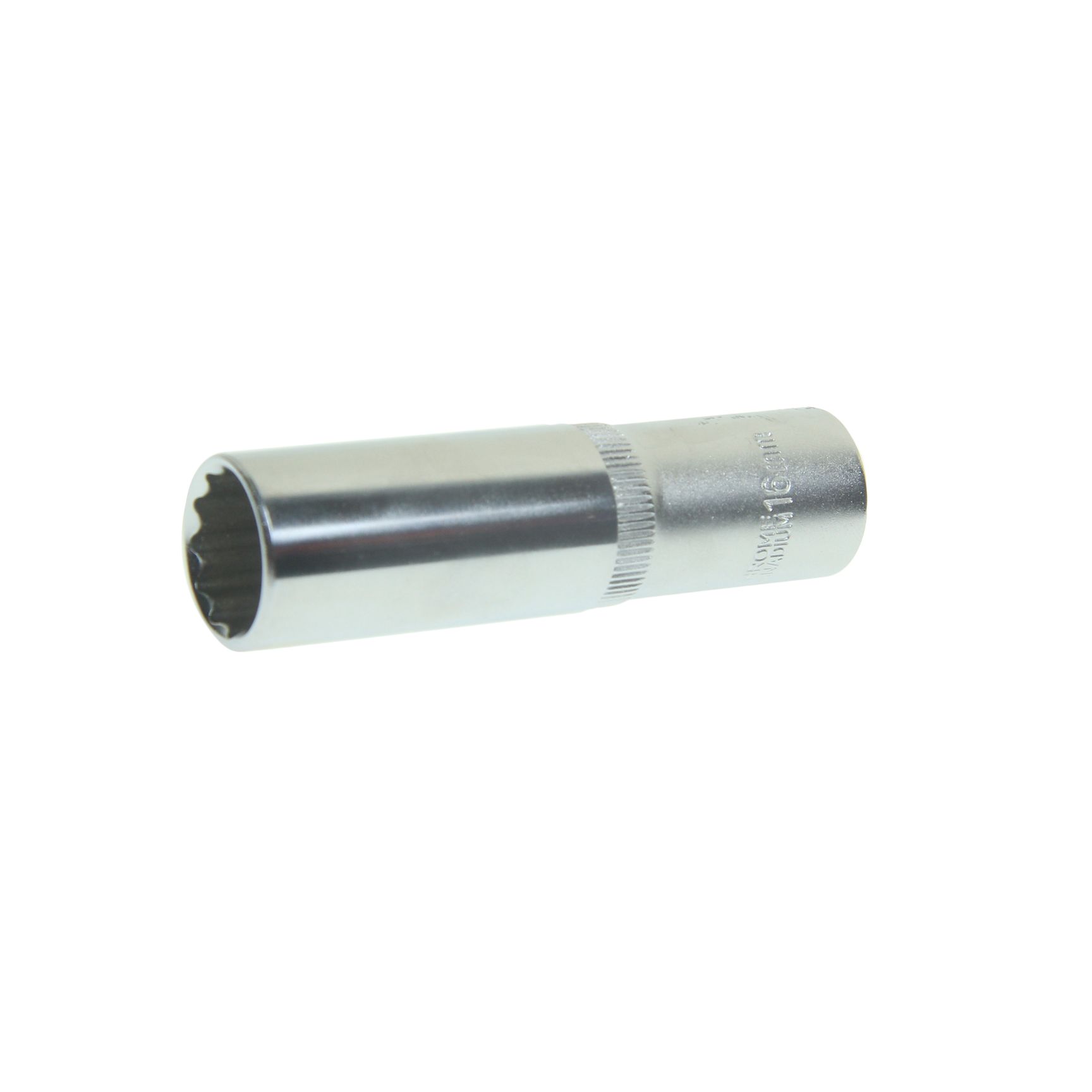 Головка торцевая 16мм 1/2" 12-гранная глубокая L=80мм ЭВРИКА ER-91509-12 /1/15