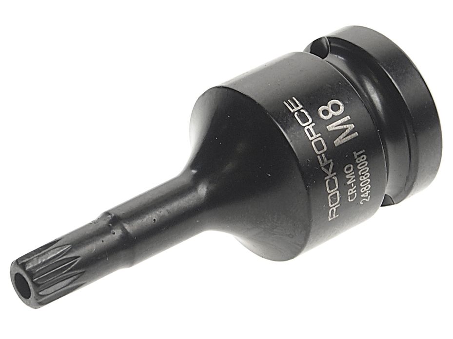 Головка-бита SPLINE ударная  1/2", M8 с отверстием ROCKFORCE RF-24806008T /1/10/300