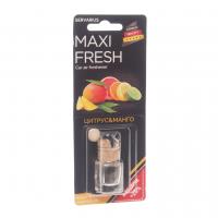 Ароматизатор воздуха HMF-28 MAXI FRESH (цитрус и манго) жидкостный подвесной, деревянная крышка 5мл /1/64
