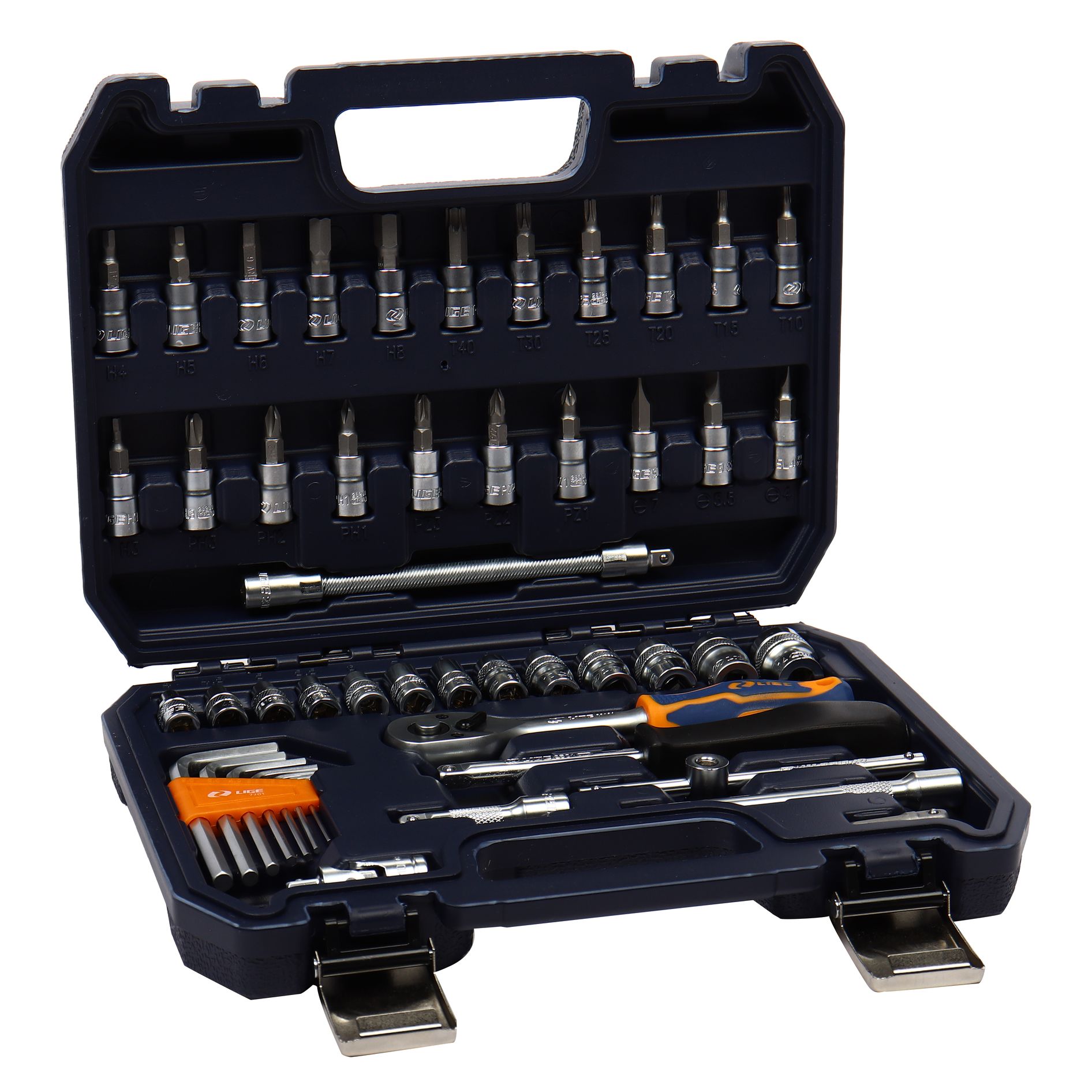 Набор торцевых головок 1/4" 6-гранный 49пр., в кейсе LG-S2049 LIGE /1/10